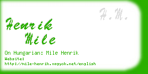 henrik mile business card